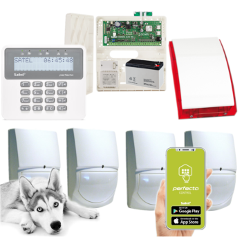 ZESTAW ALARMOWY SATEL PERFECTA 16 SET-A 4 CZUJKI SWAN QUAD + PRF-LCD + SYRENA SP-4001 R